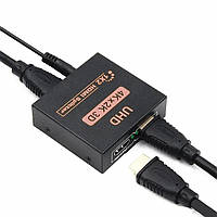 Активный HDMI сплиттер/разветвитель 1х2 на 2 порта VER 1.4 (6991), Gp1, Хорошее качество, Активный HDMI