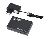 Активный HDMI разветвитель на 4 порта 1080P HDMI Splitter 1 to 4 HDMI сплиттер, SL1, HUB, Хорошее качество,