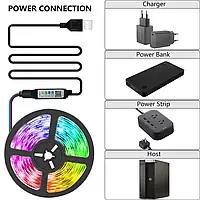 Светодиодная LED лента RGB 5050 10M 160 LEDS bluetooth с контроллером и пультом USB APP Control, SL1, Хорошее