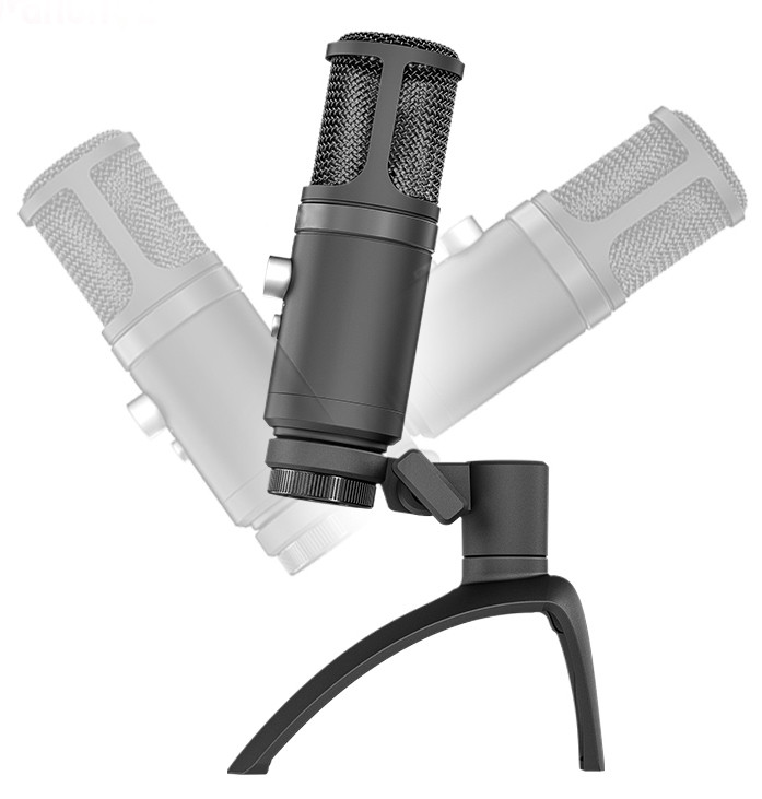 USB мікрофон для стриму та запису Manchez RE1000 зі штативом та тримачем Grey, Gp, фото 1