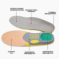 Стельки ортопедические для спортивной и для плоской обуви S (35-40 размер), GN1, Хорошее качество, Устілки