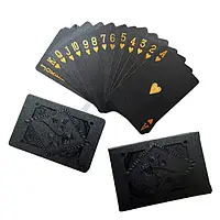 Игральные карты «Черное золото» премиум качества из черного ПВХ пластика для игры в покер, SL2, Хорошее