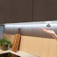 LED светильник с сенсором на взмах руки для подсветки кухни шкафов полок, SL2, 50 см USB Тёплый белый 3800К,