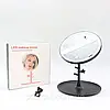 Дзеркало для макіяжу 18,5см, з підсвіткою, USB, Чорне / Настільне косметичне дзеркало, фото 6
