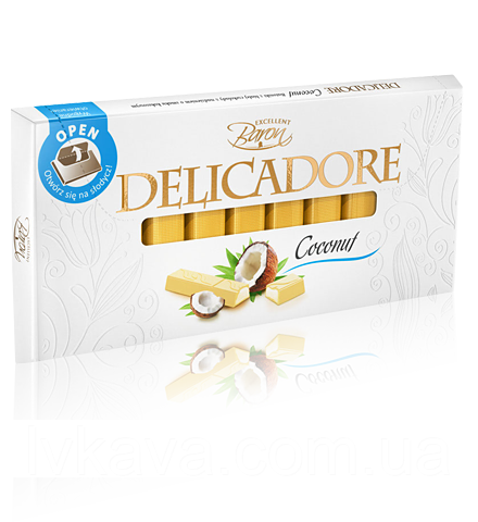 Білий шоколад Delicadore Coconut ,200 гр