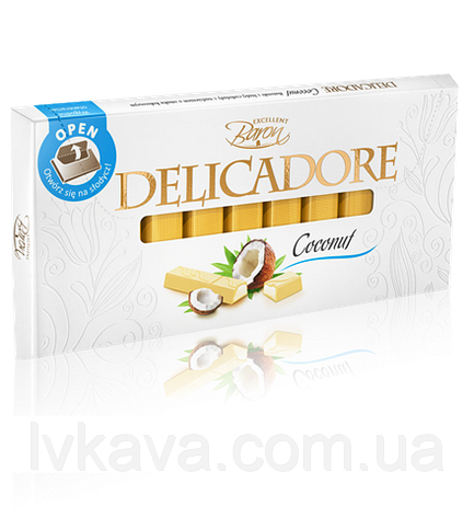 Білий шоколад Delicadore Coconut ,200 гр, фото 2