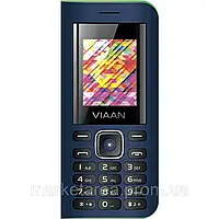 Кнопочный телефон синий с хорошим аккумулятором большой емкости на 2 сим карты Viaan V11 Blue