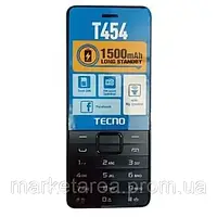 Кнопковий телефон з батареєю великої ємності і великим екраном на 2 sim Tecno T454 Black
