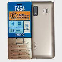 Кнопковий телефон з батареєю великої ємності і великим екраном на 2 sim Tecno T454 Gold