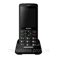 Кнопочный телефон с подставкой для зарядки и кнопкой SOS на 2 сим карты Assistant AS-202 Black
