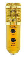 Студийный микрофон Music D.J. M800U со стойкой и поп-фильтром Gold (5007), GN2, Хорошее качество, проводной