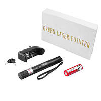 Мощная лазерная указка, Gp2, фонарь лазер зеленый LASER 303 + 1насадка звездное небо + ключ блокировки,