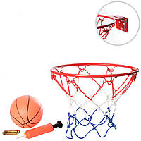 Баскетбольное кольцо с мячом MR 0170 крепления в наборе (Красный) pm