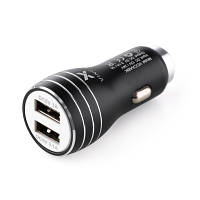 Зарядное устройство Vinga Dual USB Car Charger aluminium 15.5W Max (VCCAABK) tm