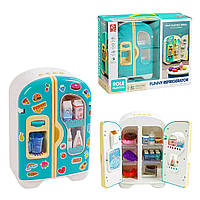 Холодильник детский игрушечный (звук, мелодии, подсветка, парогенератор, продукты, полочки) RJ 5809 B