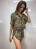 Жіночий, стильний костюм рубашка шорти Лео, фото 2