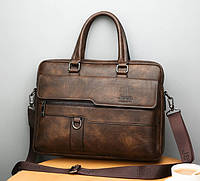 Мужской деловой портфель для документов формат А4 мужская сумка для ноутбука Темно-коричневый Advert Чоловічий