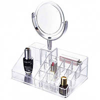 Настільний органайзер для косметики з дзеркалом Cosmetic Organizer акриловий, SL2, Гарної якості, органайзер для косметики,