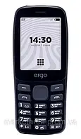 Кнопковий телефон бюджетний з ліхтариком, великим дисплеєм і камерою на 2 сім карти ERGO B241 DS Black 2.4"