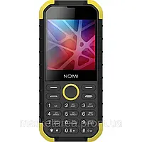 Кнопочный телефон номи ударопрочный с большим дисплеем Nomi i285 X-Treme Black-Yellow 2,8" АКБ 2500 мА*ч,IP68