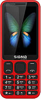 Кнопочный телефон с большим дисплеем, мощной батареей и камерой на 2 sim Sigma X-Style 351 Red micro max