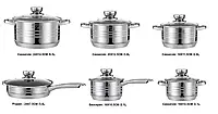 Набор кастрюль из 12 предметов Zepline ZP-075, Gp2, Хорошее качество, кастрюльный набор, комплект кастрюль,