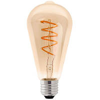 Лампочка Delux ST64 5Вт E27 2200К amber spiral_filament (90018153) tm