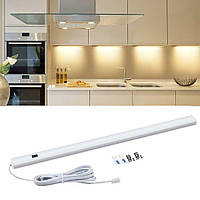 LED светильник с сенсором на взмах руки для подсветки кухни шкафов полок, Ch1, 50 см USB Тёплый белый 3800К,