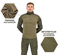 Тактическая рубашка c воротником-стойкой (убакс) Warrior Wear SA-18 Зеленая (Олива) S, Ch2, Хорошее качество,