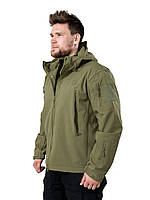 Тактическая демисезонная куртка Eagle Soft Shell JA-23 на флисе Green Olive S, Ch2, Хорошее качество,