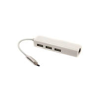 Концентратор USB 3.1 Type-C to 3 port USB 2.0 + Ethernet PowerPlant (CA910397) tm
