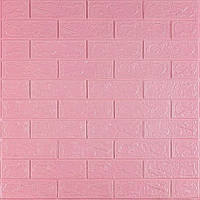 Декоративна 3D панель самоклейка під цеглу Рожевий 700х770х3мм (004-3) SW-00000231
