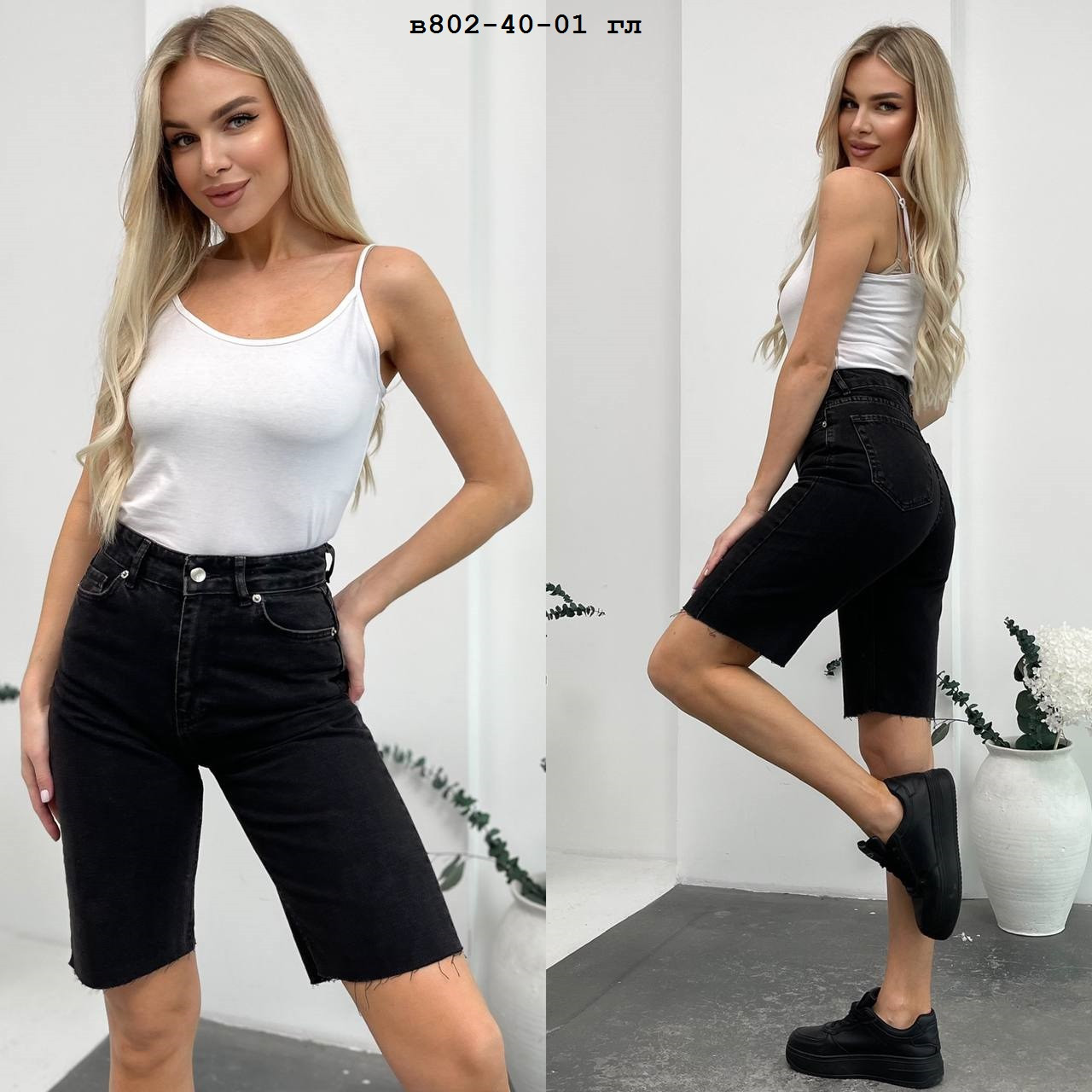 Шорти джинсові жіночі норма та батал в802-40-01 гл, фото 1