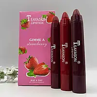 Губная помада-карандаш Teayason Lipstick матовая в разных цветовых гаммах / не пересушивает губы Полуниця - бордовий та його відтінки