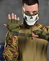 Тактические зеленые беспалые перчатки олива, Военные беспалые перчатки олива варриорс military