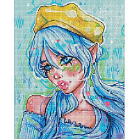 Алмазная мозаика "Голубоглазая модница" ©nila_art_art AMO7606 40х50 см Идейка nm