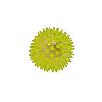 М'яч масажний MS 1137-1 6,5 см, пищалка, світлові ефекти (Жовтий) pm