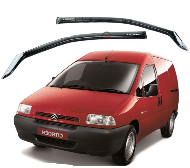 Вітровики дефлектори вікон на Citroen Jumpy I 1995-2007 Г-подібний (скотч) AV-Tuning, фото 1