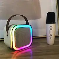Портативная колонка-караоке + микрофон K12. Bluetooth колонка с RGB подсветкой. Колонка беспроводная с микр