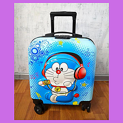 Дитяча валіза для подорожей кіт Дораемон, дорожня сумка дитяча на колесах