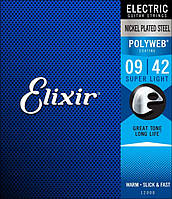 Струны для электрогитары Elixir Polyweb Super Light (09-42)