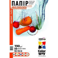 Фотопапір ColorWay 10x15 190 г matte, 50 с (PM1900504R)