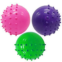 М'яч гумовий із шипами "Звірятко" RB20309-4, 10 см, 25 грам, 3 штуки pm