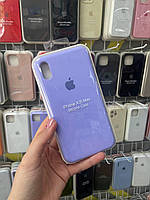 Чехол Silicone Case с микрофиброй для iPhone XS Max, качественный чехол для Айфон ХС Макс (Цвет: Лиловый)