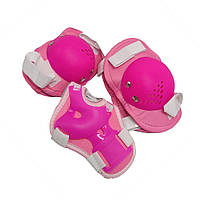 Комплект захисний дитячий MS 0032-2(Pink) наколінники, налокітники, зап'ястя pm