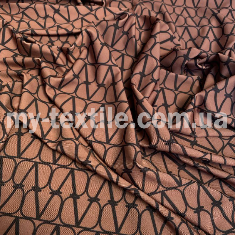 Трикотаж Біфлекс принт (купальник) V на коричневому, фото 1