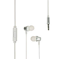 Проводные наушники вакумные с микрофоном Remax 3.5 mm RM-202 In-Ear Stereo 1.2 m Steel ZK, код: 7765563