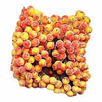 Ягідки в цукру декоративні жовті з червоним 400 шт 12 мм