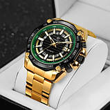 Автоматичний механічний годинник Forsining 8279 Gold-Black-Green, фото 3