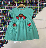 Плаття дитяче з кишеньками КЛУБНІЧКИ для дівчинки розмір 1-8 років, колір уточнюйте під час замовлення